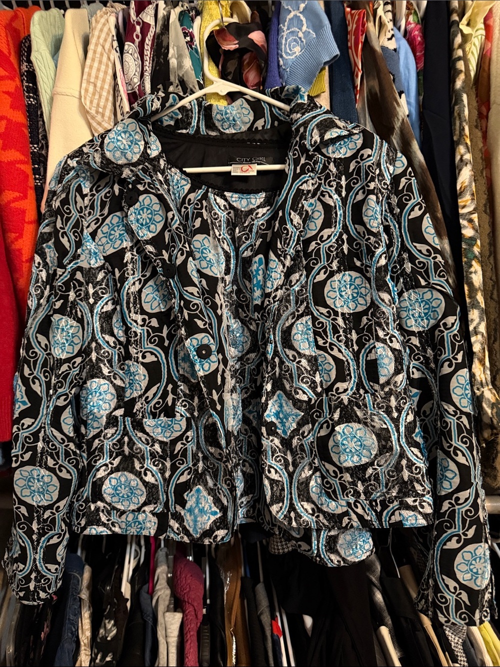 City girl sequined matching set jacket and top medium